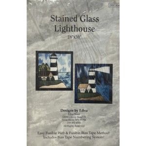 Designs By Edna - Stained Glass Lighthouse Quilt Pattern
